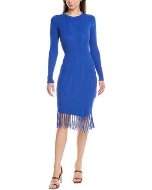 Nanette Lepore Fringe Sweaterdress - Blue