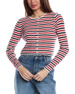 Onia Rib Linen-Blend Cardigan - Red