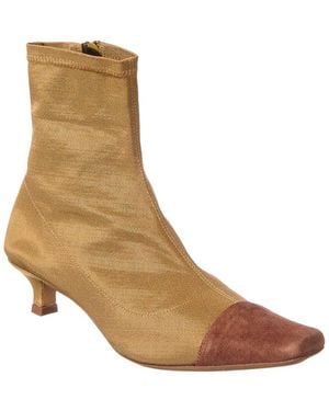 BY FAR Karl Stretch & Suede Bootie - Brown