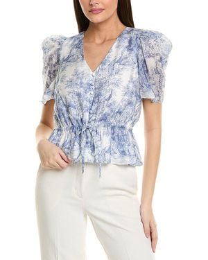 1.STATE Peplum Blouse - Blue