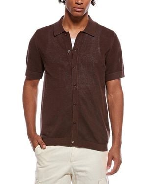 Onia Crochet Knit Button Up - Brown