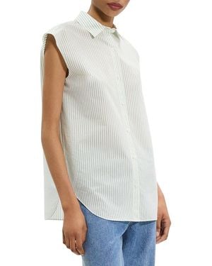 Theory Sleeveless Boyfriend Shirt - White