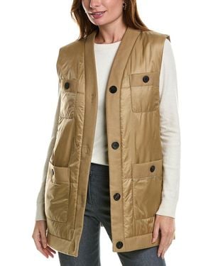 Lafayette 148 New York Patch Pocket Wool-Blend Vest - Brown