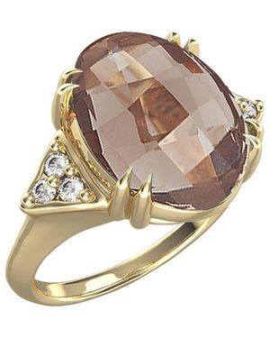 Reiss 14k 4.89 Ct. Tw. Diamond & Smokey Topaz Cocktail Ring - White