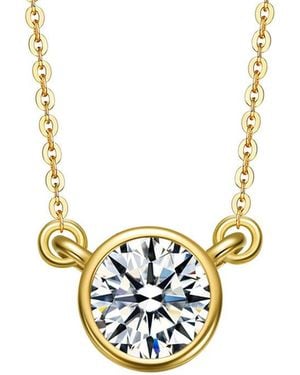 Genevive Jewelry 14k Plated Cz Necklace - White