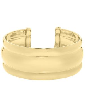 Italian Gold Over Silver 14k Cuff Bracelet - Metallic