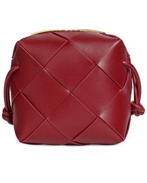 Tiffany & Fred Paris Woven Leather Crossbody - Red