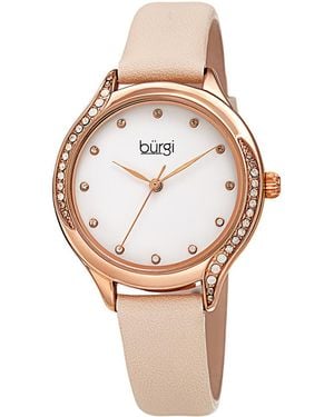 Burgi Burgi Genuine Leather Watch - Multicolor