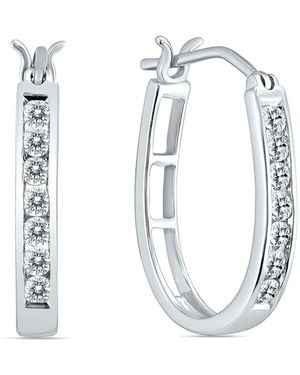 True Diamond 14k 0.46 Ct. Tw. Diamond Hoops - White