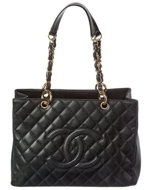 CHANEL Black Caviar Leather Grand Shopping Tote (authentic Pre-loved)