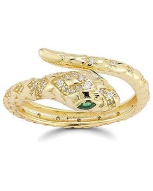 Sphera Milano 14K Over Cz Snake Bypass Ring - Metallic