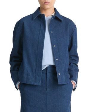 Vince Polished Twill Jacket - Blue