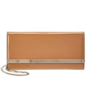 Jimmy Choo Milla Patent Wallet On Chain - Brown
