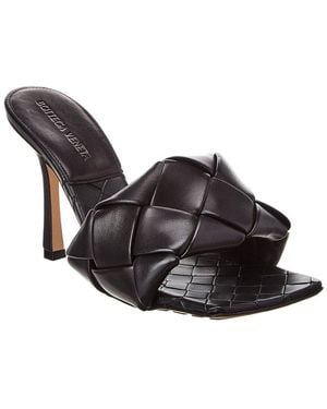 Bottega Veneta The Lido Intrecciato Leather Sandal - Black