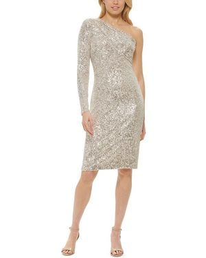 Vince Camuto Embellished One Shoulder Mini Dress - Natural