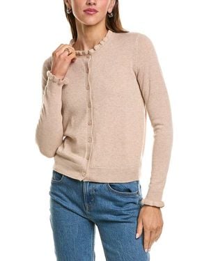 Sofiacashmere Ruffle Cashmere-Blend Cardigan - Blue