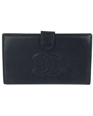 CHANEL Vintage Caviar Skin Long Wallet (authentic Pre-loved) - Blue