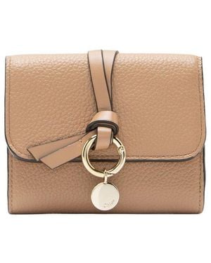 Chloé Calfskin Alphabet Trifold Wallet (Authentic Pre-Loved) - Natural