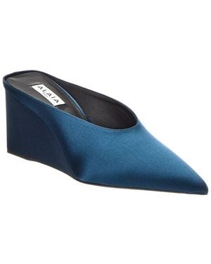 Alaïa Cube Silk Wedge Mule - Blue