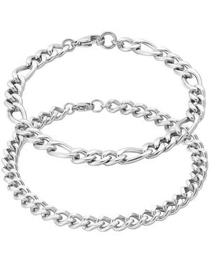 Adornia Plated Stainless Steel Tarnish-Resistant Bracelet Set - White