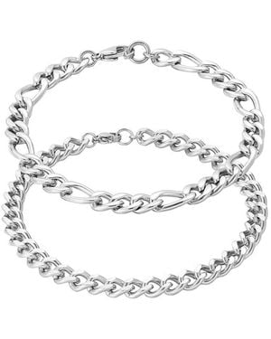 Adornia Plated Stainless Steel Tarnish-Resistant Bracelet Set - White