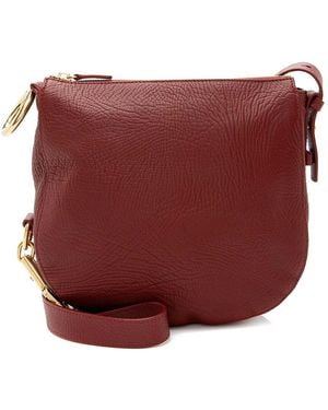 Burberry Leather Knight Small Shoulder Bag (Authentic Pre-Loved) - Red
