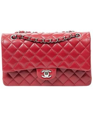 CHANEL Quilted Caviar Leather Classic Double Flap 26, Never Carried (Authentic Pre-Loved) - Red