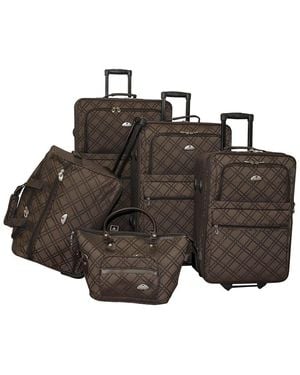 American Flyer Pemberly Buckles 5pc Luggage Set - Brown