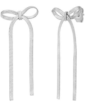 Italian Silver Dangle Earrings - White