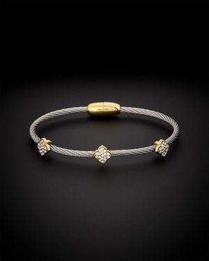 Juvell 18k Plated Cz Twisted Mesh Bangle Bracelet - Black