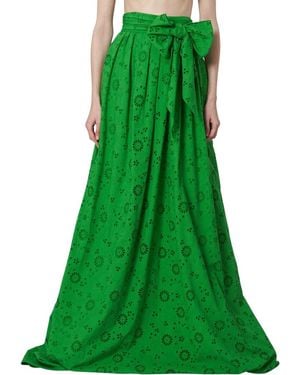 Carolina Herrera Eyelet Ball Skirt - Green