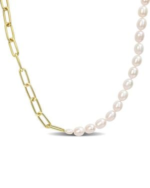 Rina Limor 18k Over Silver 4.5-5mm Pearl Necklace - White