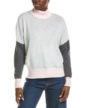 Brodie Cashmere Wool & Cashmere-Blend Colour Block Jumper - Grey