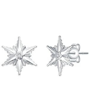 Rachel Glauber Plated Cz Star Earrings - White