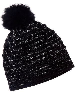 Forte Cashmere Lurex Textured Wool & Cashmere-Blend Hat - Black