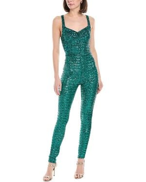 Elisabetta Franchi Tuta Donna Sequin Jumpsuit - Green