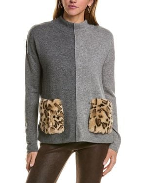 Meir Colourblock Wool & Cashmere-Blend Jumper - Grey