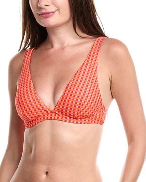 Sea Level Checkmate Longline Underwire Bikini Top - Pink