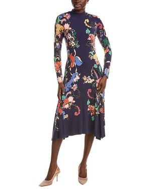 Johnny Was The Janie Favorite Handkerchief Hem Mock Neck Dress - Blue