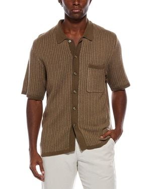 Slate & Stone Knit Wool-Blend Shirt - Brown