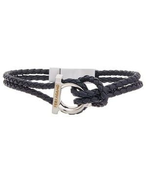 Ferragamo Gancini Leather Bracelet - Blue