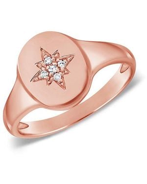 Sabrina Designs 14K Rose 0.02 Ct. Tw. Diamond Signet Ring - Pink