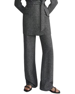 Lafayette 148 New York Gates Linen Full Leg Pant - Grey