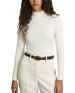 Reiss Polly Ribbed Top - Natural
