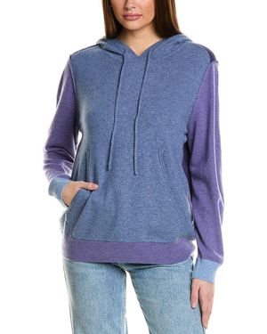 Collaboration Paisley Colorblocked Cashmere Hoodie - Blue