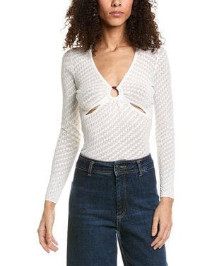 Sandro Open Knit Top - White