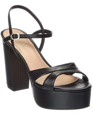 Stuart Weitzman Maia Leather Platform Sandal - Black