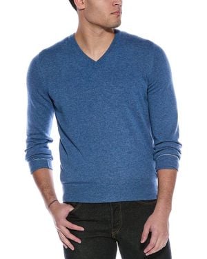 Brunello Cucinelli Cashmere V-Neck Jumper - Blue