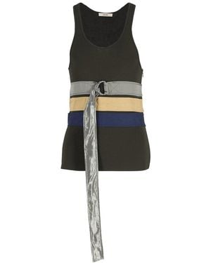 Celine Knitted Belted Tank Top, Size Int, (Authentic Pre-Loved) - Black