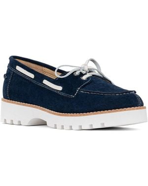 Donald J Pliner Harlie02 Suede Lug Bottom Boat Shoe - Blue